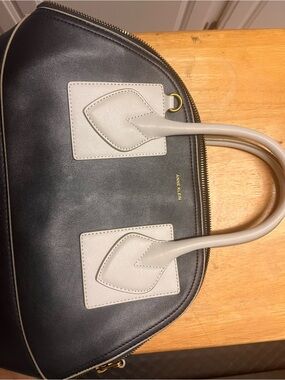 Anne Klein Navy Blue and Cream Dome Satchel